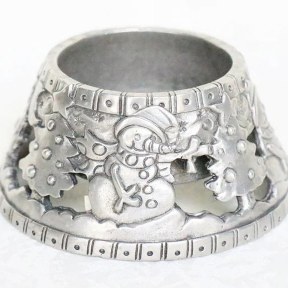 Seagull Pewter Christmas Candle Holder, Votive Candle Christmas Table - Picture 1 of 5